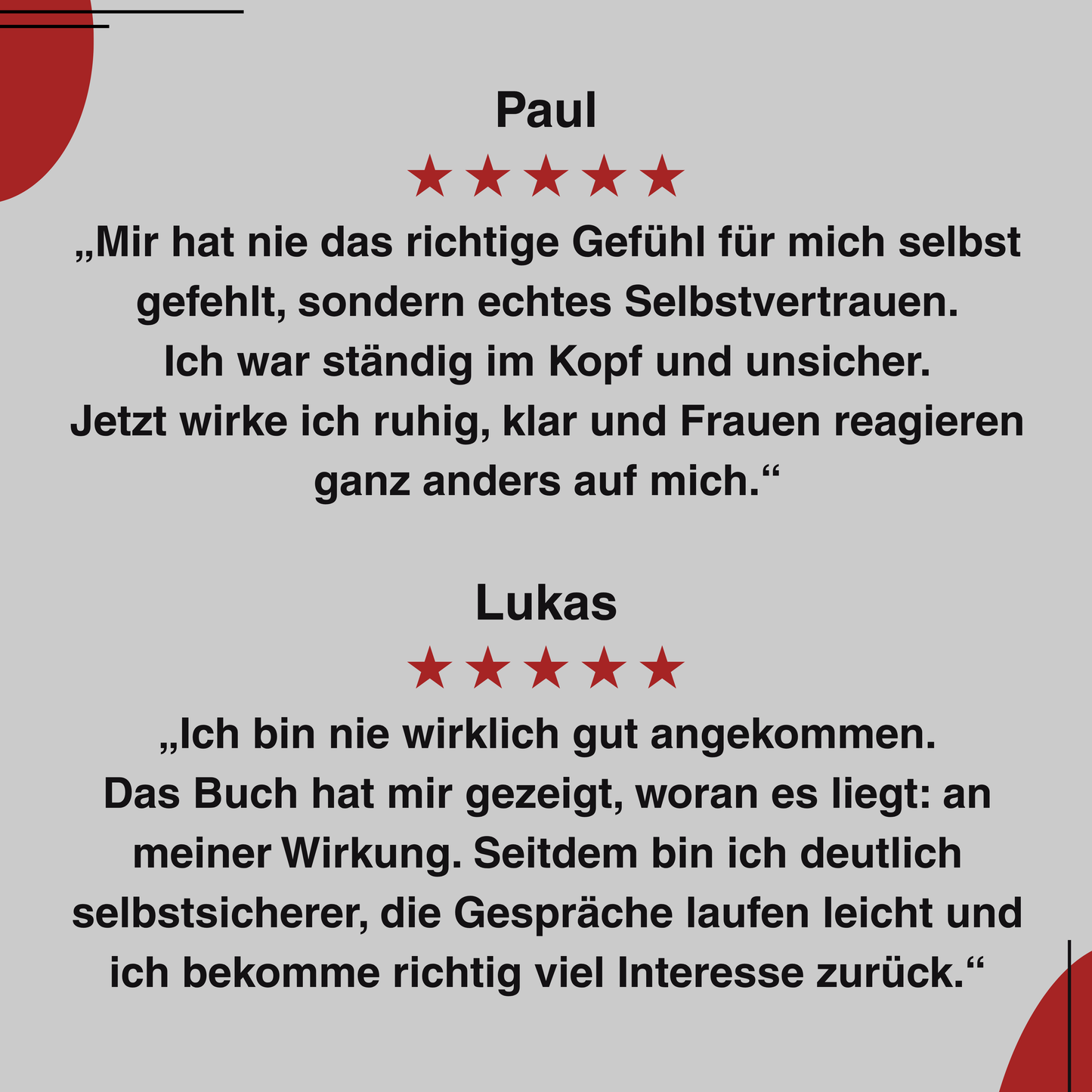 Zwei Kundenmeinungen mit Sternebewertung