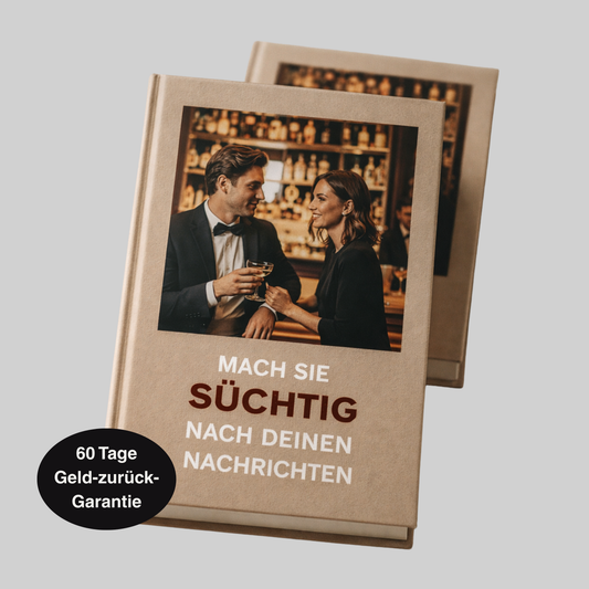 Ein Buch auf dem ein Mann und eine Frau an einer Bar sitzend abgebildet sind. Sie schauen sich tief in die Augen. Er hat einen Cocktail in der Hand.